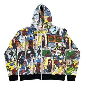 Vintage Y2K Marvel New Era Spider-Man End of Green Goblin All Over Hoodie Mens L